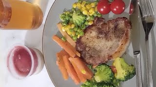 Porkchop and microwave vegetable simple and easy to prepare [upl. by Asiret168]