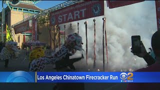 Firecracker Run Held In Chinatown [upl. by Xineohp]