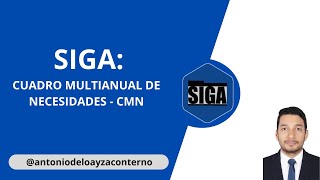 SIGA CUADRO MULTIANUAL DE NECESIDADES MODULO DE LOGISTICALICADMANTONIO DE LOAYZA CONTERNO [upl. by Alios]