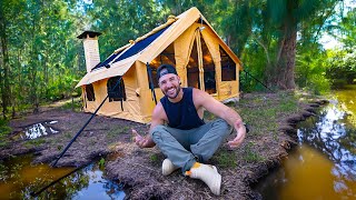 I Bought Amazons Largest Inflatable TENT Swamp Survival [upl. by Lihcox]