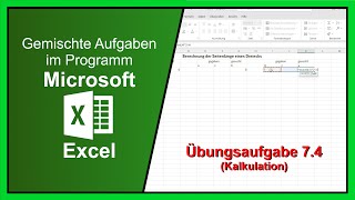 Microsoft Excel praktisch Übungsaufgabe 74 [upl. by Aihsele]