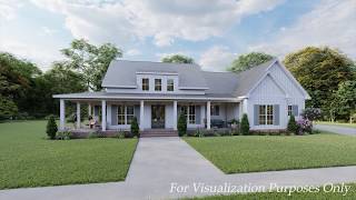 MODERN FARMHOUSE PLAN 04100223 WITH INTERIOR [upl. by Ahsieni]