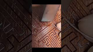 Inlaying silver wire into wooden crafts welding potteryshop food potteryworkshop automobile [upl. by Fernande]