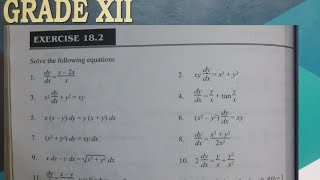 Differential Eq Grade12 Ex182 part1 maths grade12math [upl. by Ladnyc]