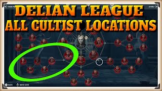 Assassins Creed Odyssey All DELIAN LEAGUE Cultist Locations  Cult Unmasked Trophy  Achievement [upl. by Zeus]