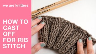 Knitting tips  How to cast off for rib stitches  We Are Knitters [upl. by Elohcin549]