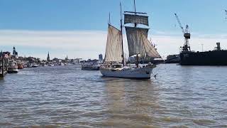 Sailing Boat Mare Frisium Historical Boat Hamburg Port Germany [upl. by Loretta]