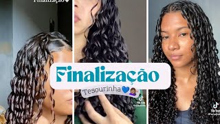 finalização tesourinha cabelo cacheado 💙💇🏽‍♀️ [upl. by Delamare4]