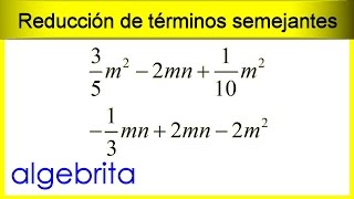 Reducción de términos semejantes de diversas clases con enteros y fracciones 64 [upl. by Greg]