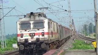 Dangerous Perfect Crossing Trains Crossing Between Rajdhani Kanchanjunga Express EMU Local Trains [upl. by Missie697]