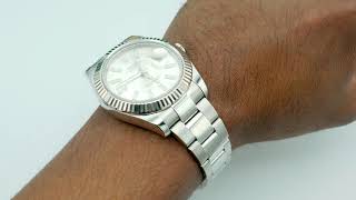 Rolex 116334 Datejust II 41 mm Fluted Bezel White Index Dial Oyster Bracelet Complete Set 2015 [upl. by Briny]