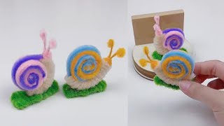 DIY モールで作るカタツムリ How to Make Pipe Cleaner Snail＃handmad＃DIY [upl. by Uwton]