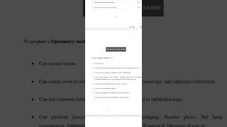 Syllabus of diploma in optometryoptometry student part1continue [upl. by Petronilla641]