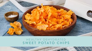 How to make Healthy Crispy SWEET POTATO CHIPS in a dehydrator [upl. by Pokorny]