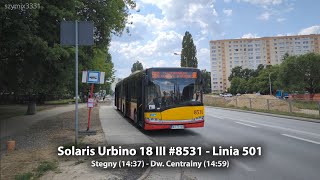 Linia 501  Solaris Urbino 18 III 8531  MZA Warszawa [upl. by Palmira494]