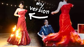 I made Katniss’s Fire Dress and actually lit it on fire [upl. by Gerk792]