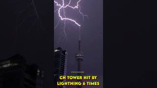 CN Tower struck by lightning 6 times shorts lightning [upl. by Adahs]