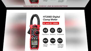 HT208AD ACDC Digital Clamp Meter Meter Multimeter Pinza Amperimetrica True RMS High Precision Cap [upl. by Laszlo]