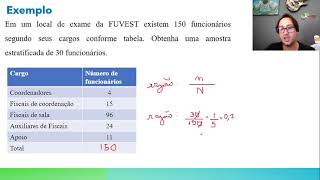 Exemplo de Amostragem Estratificada e Amostragem por Conglomerados [upl. by Winna141]