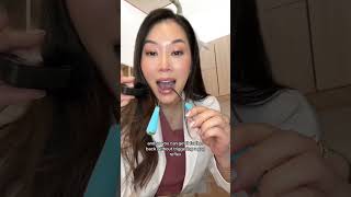 Dentist reaction to tongue scraping 👅 dentist tongue clean tonguescraper mouth oralhealth [upl. by Arym]