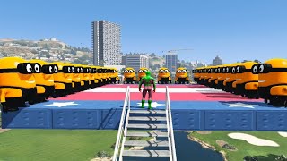 GTA V SPIDERMAN VS MINION HULK RAGDOLLS EP 529EUPHORIA PHYSICS amp FUNNY FAILS gaming gta5 viral [upl. by Imim974]