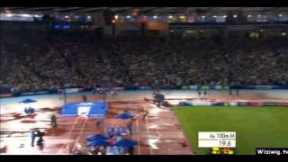 Usain Bolt  4x100m Final  Commonwealth Record  3758 [upl. by Kozloski]