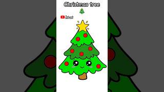 How to draw easy christmas tree easydrawing shorts [upl. by Esadnac]