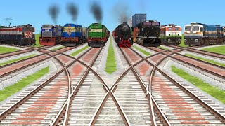 Viii Realstic Trains Crossing By Bumpy Grandient Tracks  train simulator classic 2024 gameplay [upl. by Ocirled]