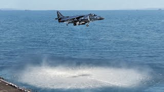 US AV8B Harrier’s Insane Takeoff And Landing Operations in The Ocean [upl. by Wina554]