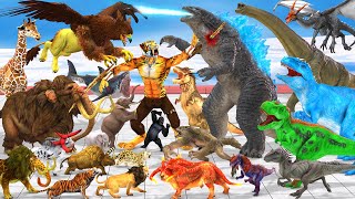 EPIC SABER TOOTH DEATHRUN The Toughest of All Animals Dinosaurs Godzilla Fight Animal Revolt Battle [upl. by Dat]