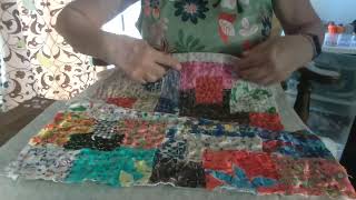 Boro Sashiko Inspired Table Center Mat FinishedAll Scraps Share [upl. by Giwdul86]