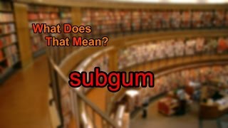 What does subgum mean [upl. by Ihskaneem506]