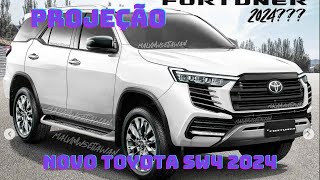 Novo Toyota SW4 2024 tem design antecipado em projeção  confira [upl. by Ayekan]