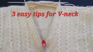 3 Easy Tips for V Neck Knitting Tips [upl. by Ledba]