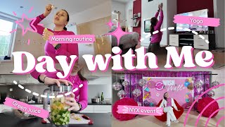 DAY WITH ME  PilatesJóga🧘‍♀️ Green Juice🍏 Morning routine🧖‍♀️  NYX event💅 [upl. by Pitzer]