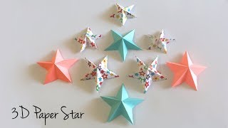 3D Paper Star  Origami Star  Paper Crafts Easy  Christmas Star Paper Decoration [upl. by Ahseit]