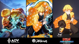 Zenitsu AOV Skin vs Zenitsu OA vs Zenitsu Jump Assemble  SKILLS [upl. by Florance]