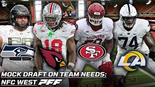 2024 NFL Mock Draft on Team Needs NFC West  PFF [upl. by Ardussi]