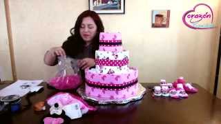 Como hacer un pastel de pañales para Baby Shower DIY Ideas para baby Shower [upl. by Delacourt281]