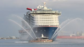 Carnival Mardi Gras Liberty and Freedom arrive in Port Canaveral [upl. by Nolrah]