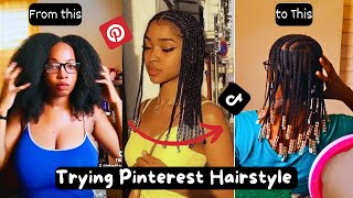 Trying Pinterest Hairstyles on my Natural Hair [upl. by Dun]