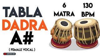 Dadra Tabla Taal  A Scale  130 Bpm  6 Matra  muzzico [upl. by Sparhawk]