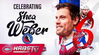 Shea Weber watches his tribute video at the Bell Centre [upl. by Carita836]