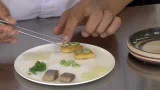 SangHoon Degeimbre prepares an appetiser with young herring maatjes in Belgium [upl. by Socem]