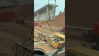 Hoisting process of Tshaped cement reinforced box girder [upl. by Derrej]