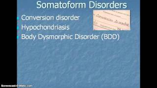 Somatoform and Dissociative Disorders [upl. by Korney319]