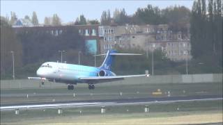 Blue 1 Boeing B7172CM B712 OHBLH  landing  BerlinTegel Airport 1080p [upl. by Sirrep]