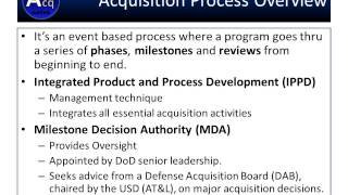 DoD Acquisiton Process Overview [upl. by Anthony]