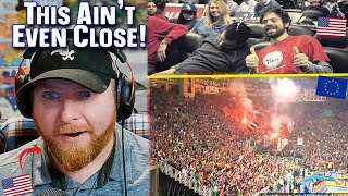 American REacts to Basketball fans and atmosphere USA vs Europe [upl. by Centonze]