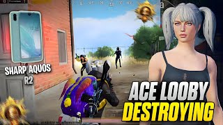 Aquos R2 😍  Destroying Ace Looby  New Update 33 🔥  R2 PUBG Test 2024 [upl. by Gerty948]